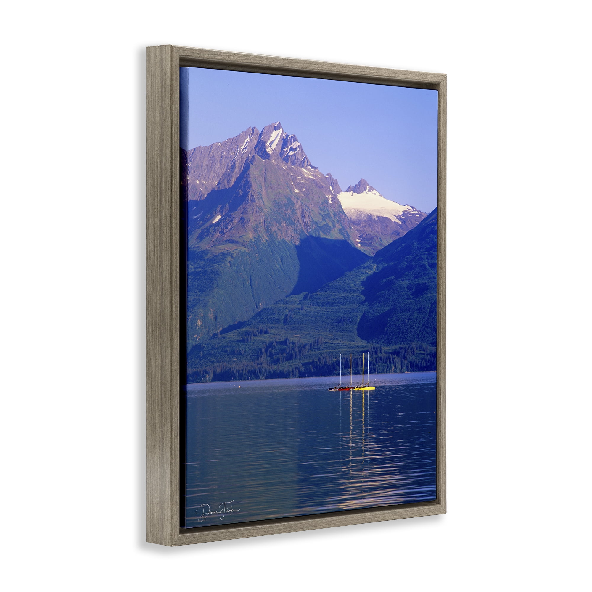 Stupell Industries Lake View Photography Landscape Photography Brown Floater Framed Art Print Wall Art, 17 x 21