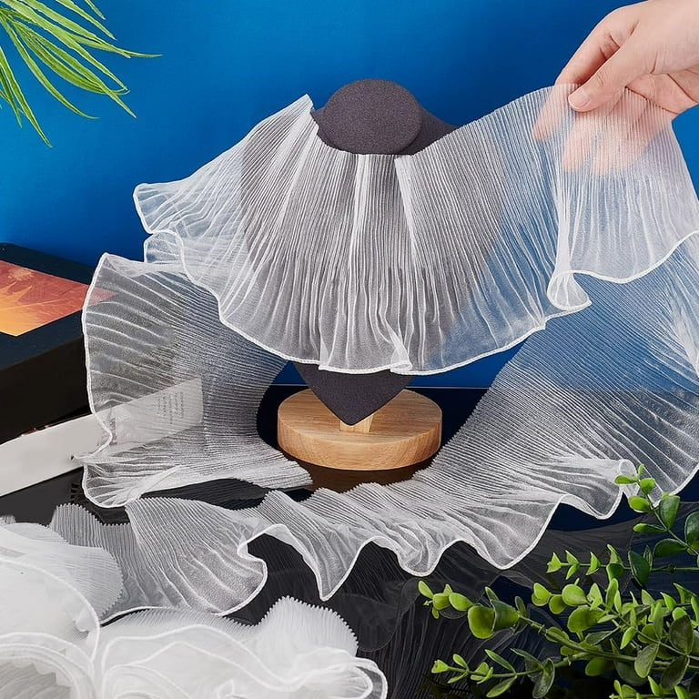 7Yards Sewing Lace Trim Fabrics Ruffle Pleated Chiffon Trim