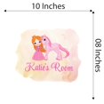 thumbnail image 4 of Personalized Watercolor Decal Living Room Wall Decal for Family Cartoon Fantasy Girly Pink Background Cute Custom Name Décor - Size: 10 In x 8 In, 4 of 5