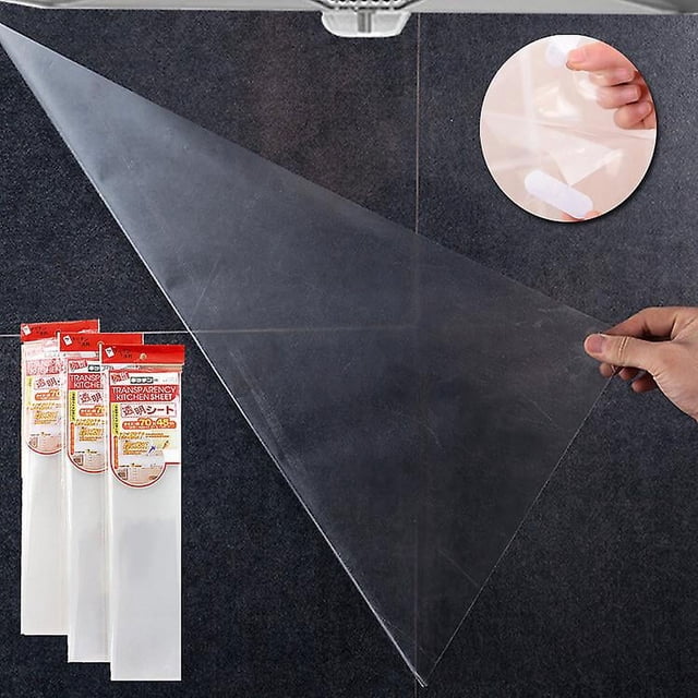 2pcs Transparent Wall Protector Kitchen Clear Glossy Self Adhesive Oil-proof Water-proof Sticker Removable Protective Cupboard Splash 90*60cm