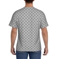 thumbnail image 3 of Vsdgher Gray Plaid Print Men's Dry Fit Mesh Athletic Shirts Moisture Wicking Tennis T-Shirt Tops, 3 of 9
