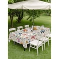 thumbnail image 3 of Outdoor Tablecloth with Umbrella Hole and Zipper, Pink Spring Floral Rectangle Table Cloth 52x70 Inch Waterproof Tablecloth, Elegant Pastoral Flowers Butterflies Rustic Picnic Table Cover for Patio, 3 of 7