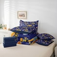 thumbnail image 6 of Homewish Excavator Theme 7pcs Bedding Comforter Set,Construction Vehicles Queen Bedding Sets,Blue Deepblue Queen Sheet Sets For Boys Kids,Ultra Soft Home Decor Reversible, 6 of 8