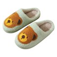 thumbnail image 4 of Rokment Cute Bear Slippers for Women Christmas Fuzzy Memory Foam Animal House Shoes Cozy Warm Winter Fleece Indoor Bedroom Home Slip on Green Size 5.5, 4 of 6