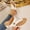 Beige, variant on Women's Wedge Sandals, Glitter Open Toe V-strap Comfortable Summer Slippers Pink 5.5