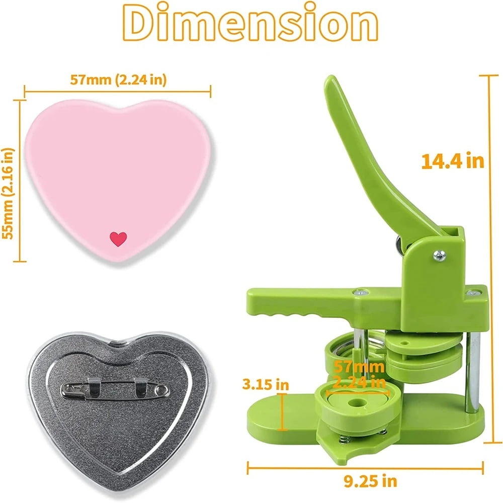 Heart-Shaped Pin Badges Making Machine, 58MM Pin Badges Button Punching Press ,Beginner-Friendly
