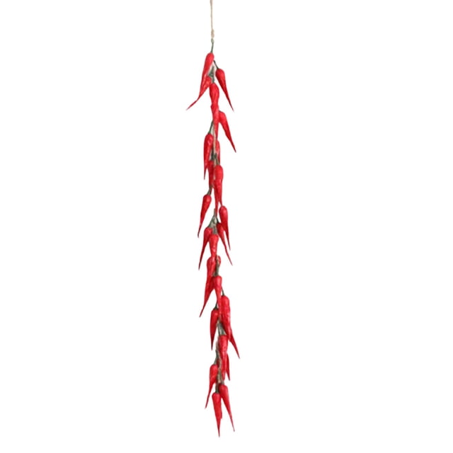 Red Hot Chili Peppers Product Photography Props Artificial Hanging String 1 Pack Plastic Fake Vegetable 61Cm