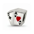 thumbnail image 1 of Fancy Bead White Sterling Silver Themed 7.27 mm 8.18 Reflections Enameled Blackjack Bead, 1 of 3