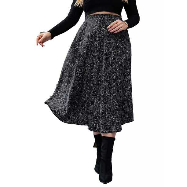 Women's Size Casual A Line High Waist Flowy Midi Skirt 3XL(18) - Walmart.com