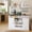 White, variant on 47 in Buffet Sideboard with Power Outlets Farmhouse Coffee Bar Cabinet with Storage, Large Buffet Storage Cabinet Table with Wine Racks, Goblet Holder, Hooks for Kitchen, Dining Room, Entryway, White