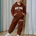 thumbnail image 7 of Hessimy Toddler Boys Girls Spring Summer Cartoon Print 2Pcs Long Sleeve Sweatshirt Tops Pants Cute Sweatsuit, Cute Sweat Style(Brown,8-9 Years), 7 of 7