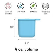 Omie Dip for OmieBox (2 pack) Leakproof Dip Containers with lids - food safe silicone - 4 ounces (Blue/Lime) by OmieLife