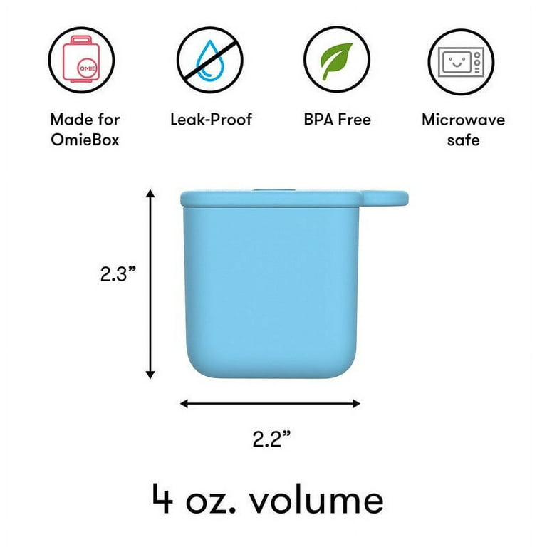 Omie Dip for OmieBox (2 pack) Leakproof Dip Containers with lids - food  safe silicone - 4 ounces (Blue/Lime)