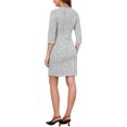 thumbnail image 3 of INSPIRE CHIC Tweed Dress for Women Vintage 3/4 Sleeve Business Work Sheath Dress M Black, 3 of 6