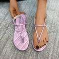 thumbnail image 5 of Anuirheih New Summer Women's Flat Bottom Pintoed Roman Shoes Fashion Beach Sandals Sandals Women (Hot Pink), 5 of 5