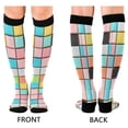 thumbnail image 4 of FORMRS Womens Knee High Socks Casual Long Thick Travel Daily Wear, 1 Pair, Colorful Checkered Pattern, 4 of 6