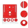 thumbnail image 6 of EHJRE Router Table Insert Plate Aluminum 9.6x9.4 Inch with 4 Rings and Screws Red, 6 of 9