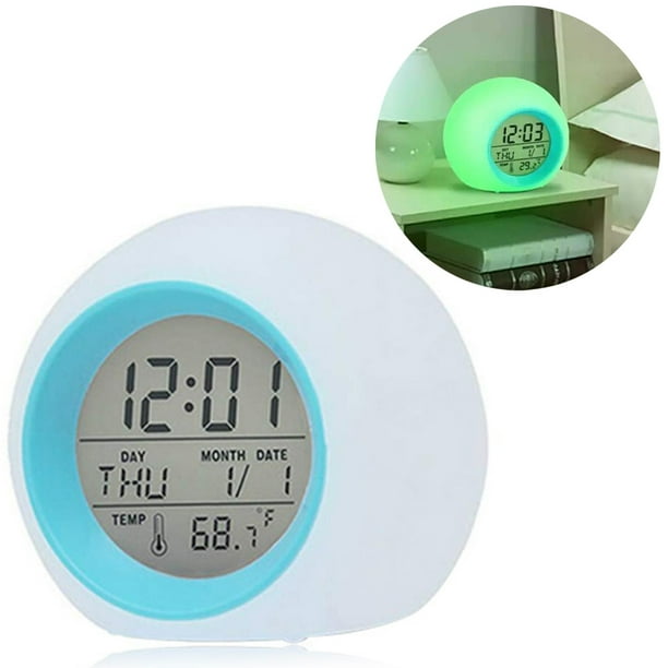 Reactionnx Kids Alarm Clock,Wake Up Digital Clock for Kids,7 Colors