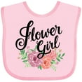 thumbnail image 3 of Inktastic Flower Girl Hand Lettering with Flowers Illustration Girls Baby Bib, 3 of 4