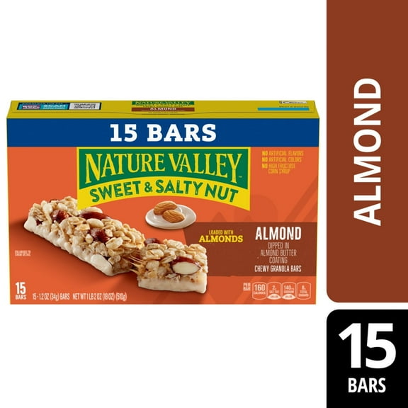Nature Valley Sweet and Salty Nut Granola Bars, Almond, 15 Bars, 18 oz