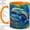 Orange, variant on Dolphin Ocean Accent Mug, 11oz Ceramic Coffee Cup for Marine Life Fans