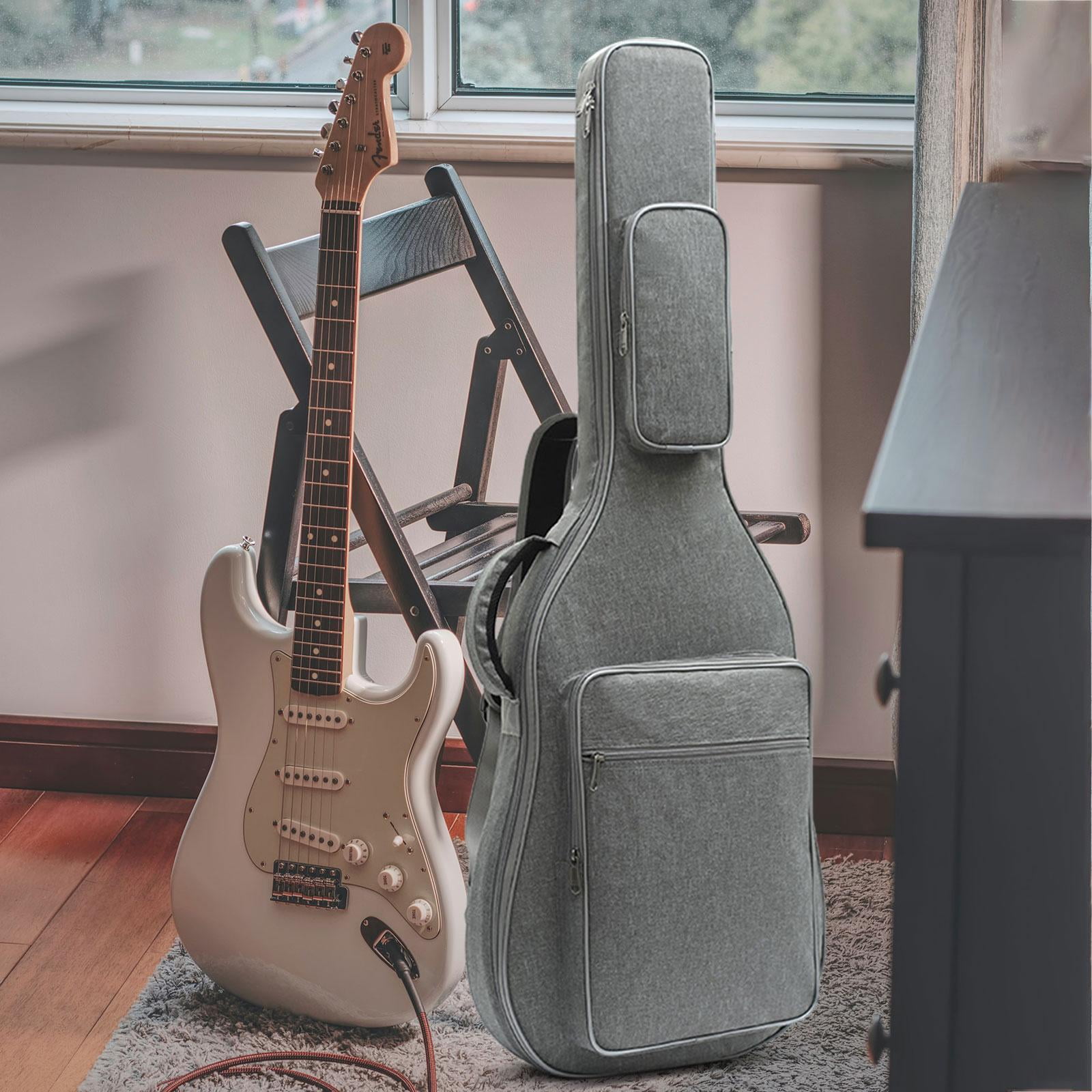 STARTIST Portable Bass Gig Bag Electric Bass Bag Handbag Professional Padded Soft Case Protection Wear Resistant Electric Guitar Bag , Gray