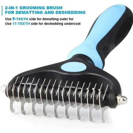 Grooming Cat Hair Undercoat Rake Comb 2side Dog Brush for Shedding Dematting Pet
