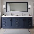 thumbnail image 2 of Wyndham Collection Miranda 84" Wood Double Bathroom Vanity in Dark Blue/Nickel, 2 of 7