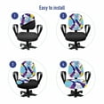thumbnail image 4 of Geometric Office Chair Slipcover, Colorful Various Elements Circles Stripes and Zigzags Retro Feels, Protective Stretch Decorative Fabric Cover, Standard Size, Indigo Pink Yellow, by Ambesonne, 4 of 5
