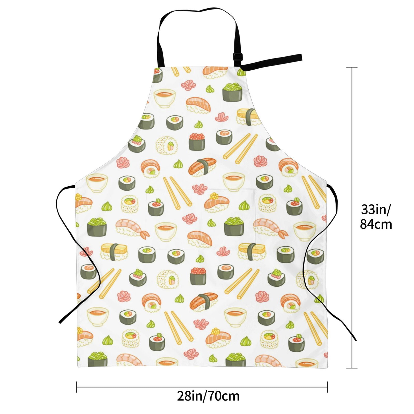 Kdxio Sushi and Rolls Apron with Pockets Adjustable Kitchen Aprons for Men Women Waterproof Aprons for Cooking,Drawing,Crafting, Baking Household Cleaning