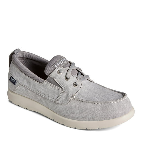 Sperry Men's, Bowrider Plushstep 3-Eye Slip-On Chambray Gray 12 W