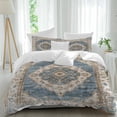 thumbnail image 2 of Boho Blue Bedding 3 Piece Duvet Cover Set Full Size, Retro Tribal Traditional Distressed Printed Soft Microfiber Comforter Cover with Zipper Closure & Pillowcases, Wrinkle & FadeResistant Quilt Cover, 2 of 9