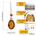 thumbnail image 2 of Sterling Silver and Baltic Honey Amber Earrings "Christy", 2 of 7