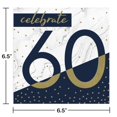 thumbnail image 3 of 192/Case Bulk Navy and Gold 60th Birthday Luncheon Napkins, 3 of 6