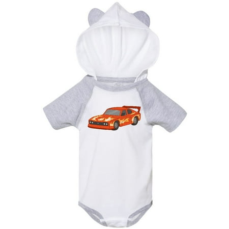 

Inktastic Red Flames Race Car Gift Baby Boy or Baby Girl Bodysuit