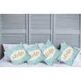 thumbnail image 2 of Ambesonne Aloha Throw Pillow Cover 4 Pack, Wording with Palm Tree Leaves, 16", Seafoam Yellow, 2 of 7
