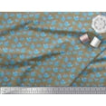 thumbnail image 3 of Soimoi Brown Cotton Voile Fabric Dot,Cup & Kettle Kitchen Print Fabric by the Yard 56 Inch Wide, 3 of 3