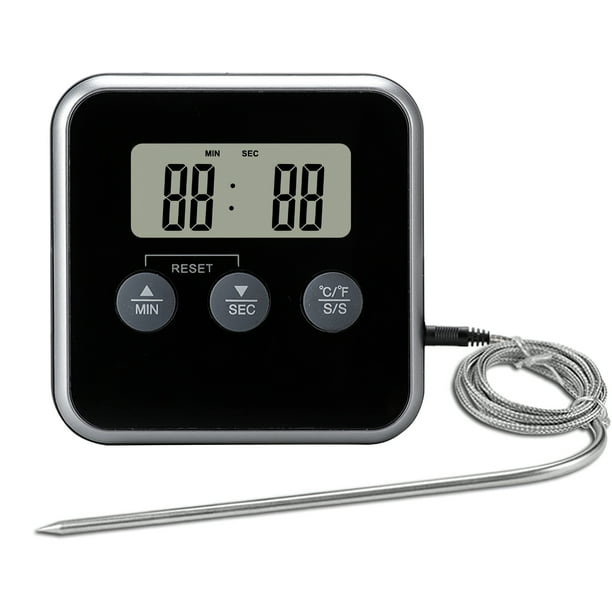 Termómetro electrónico multifunción medidor de temperatura de alimentos termómetro de carne para el hogar con pantalla LCD de sonda de acero inoxidable Guardung EL009663-00