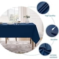 thumbnail image 3 of Table Cloth Rectangle Waterproof Spill-Proof Wrinkle-Free Tablecloth Washable, Kitchen Dining Tabletop Decoration, Fabric Table Cover for Indoor and Outdoor Use, 52 x 70 Inch, Navy Blue, 3 of 6