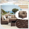thumbnail image 7 of KIGOTY 7 Piece Outdoor Patio Furniture, Wicker Rattan Outdoor Conversation Set Sectional Sofas for Backyard, Garden, Brown-Camel, 7 of 7