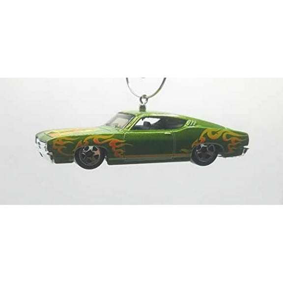 Christmas Ornament for 1969 Ford Torino Talladega Green Orange Flames