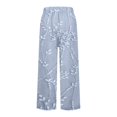 thumbnail image 5 of Women's Casual Pants Women'S Floral Embroidered Lace Printed Loose Pocket Patchwork Casual Pants,Blue Women's Casual Pants XXXL, 5 of 5