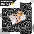 thumbnail image 4 of Moth and Skeleton Gothic Pattern Teens Toddler Nap Mat with Pillow, Sleeping Mat Bag for Preschool Daycare 50"x20", 4 of 6