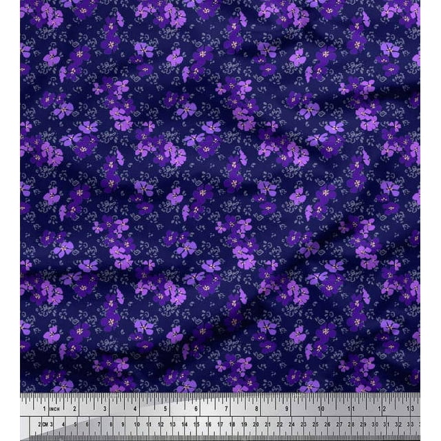 Soimoi Tissu en Rayonne à Imprimé Floral en Blocs, Tissu de Couture au Mètre, 42 Pouces de Large