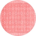 thumbnail image 1 of Ahgly Company Indoor Round Abstract Red Modern Area Rugs, 4' Round, 1 of 4