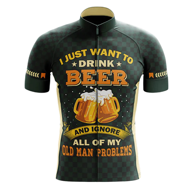 I Just Want To Drink Beer And Ignore My Old Man Problems Cycling Jersey - 3XL