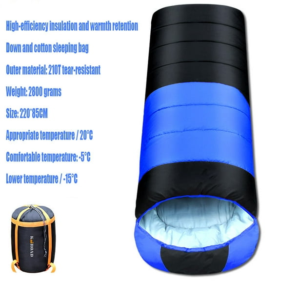 Adult sleeping bag, for cold weather and warmth - backpack-style camping sleeping bag, - lightweight and compact camping essential equipment accessory, must-have for hiking sleep.