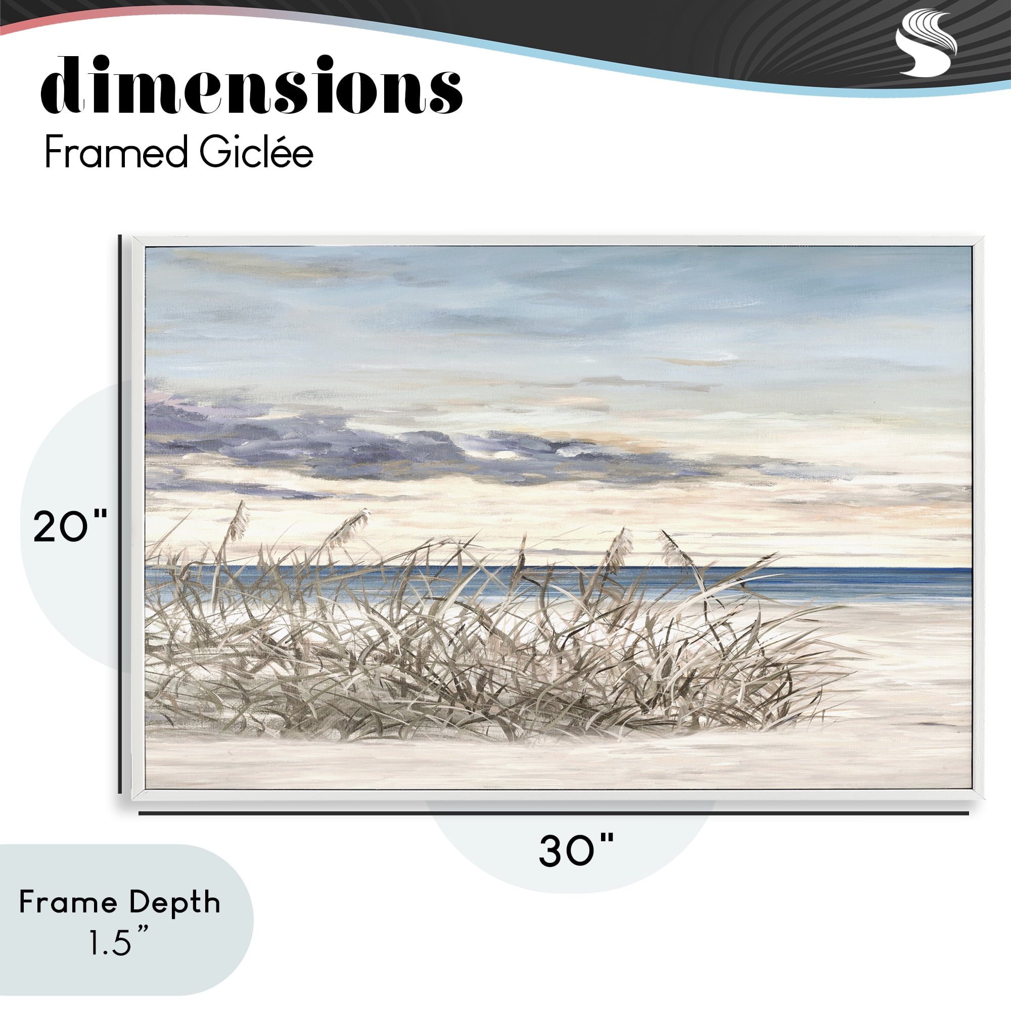 Stupell Industries Windy Beaches Landscape White Framed Giclee Art, design by Julie DeRice