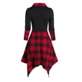 thumbnail image 4 of AXXD princess dresses for girls,Fashion Autumn Christmas O-Neck Printing Loose Hooded Comfy Long Sleeve Plaid Dress sundress sexy black dress, 4 of 6