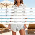 thumbnail image 3 of Sillenn Women Beach Cover Up Shirt Side Drawstring Button Up Shirt Oversized Beach Cover Up Dress Top Plus Size Swimsuit Bathing Suit Coverup Bikini Beachwear Loose Collared Tunic Shirt White L, 3 of 8